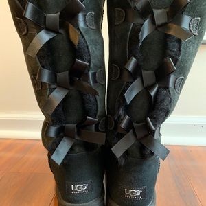 Black Bailey Bow Tall Uggs